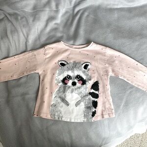 Zara Pink Top with racoon